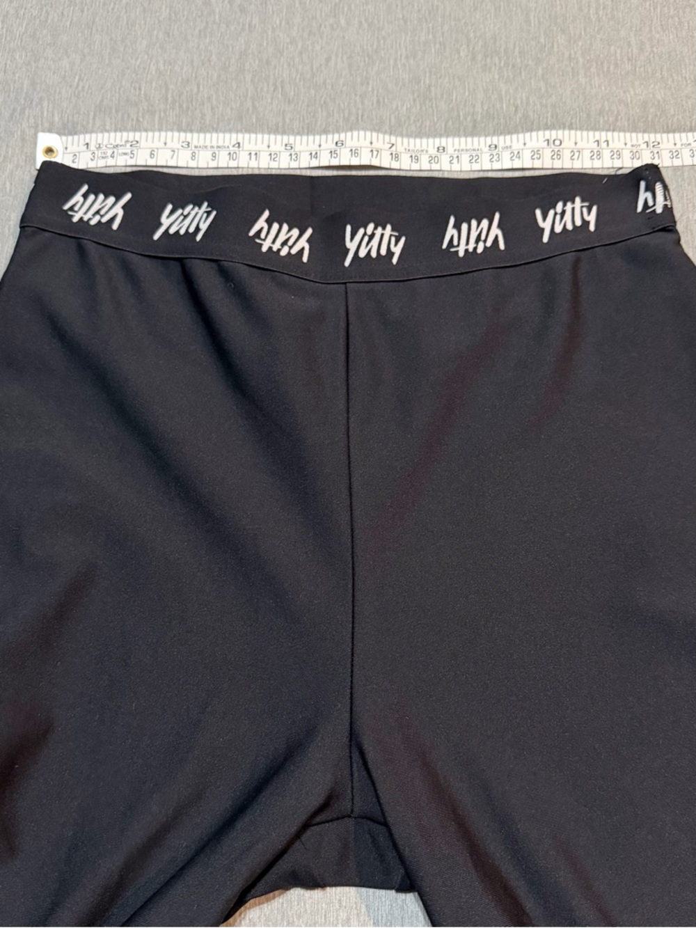 Black High-Waist Leggings with Elastic Logo Waistband - Picture 8 of 10